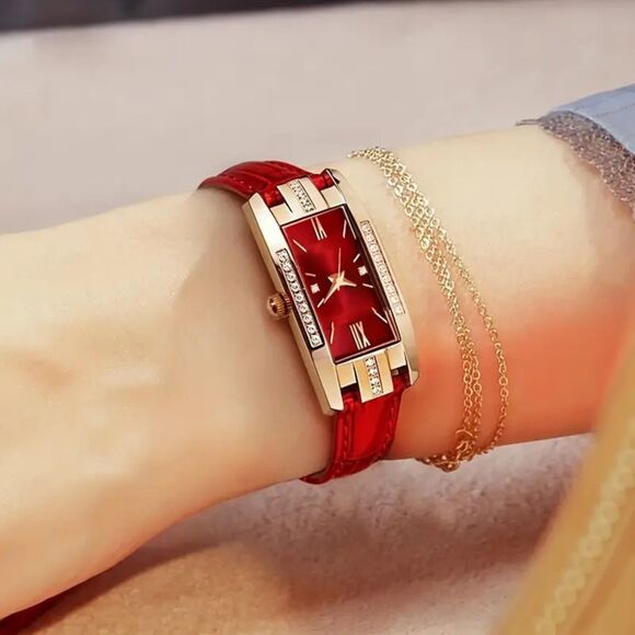 Quartz Women's Slim Square Rhinestone Watch...(B1) - Picture 1 of 3